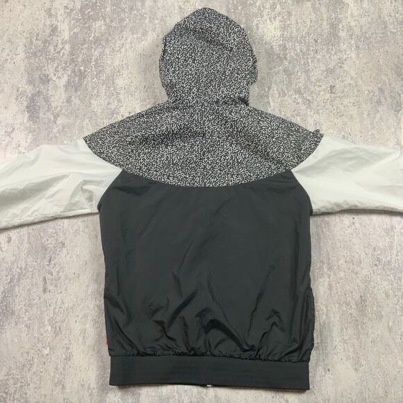 Nike Jacket Womens Medium Black Windbreaker Leopard Print Hooded Full Zip - Picture 6 of 8